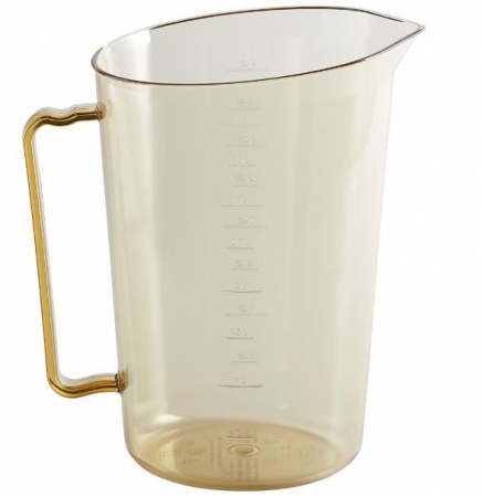 Cambro 400MCH150 4 qt High Heat Measuring Cup - Plastic, Amber